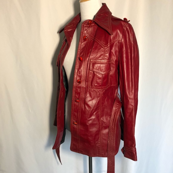 Vintage Red Leather Jacket - Picture 11 of 16